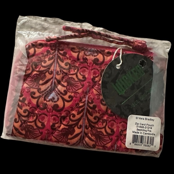 Vera Bradley Wicked Zip Card Pouch in Bewitching Pink | NWT - Picture 12 of 13